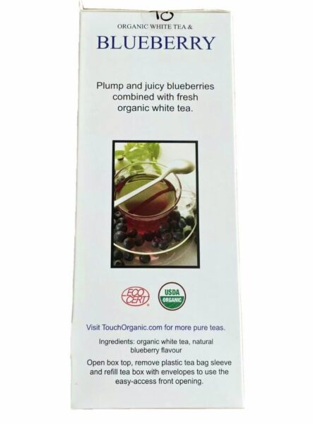 Touch Organic BLUEBERRY WHITE Tea Bags, 40 Bags, 2.5 oz