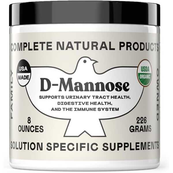 Complete Natural Products Organic D-Mannose Powder – 2000mg (2 Grams) – Non-GMO – Vegan Friendly – Urinary Tract Flush &