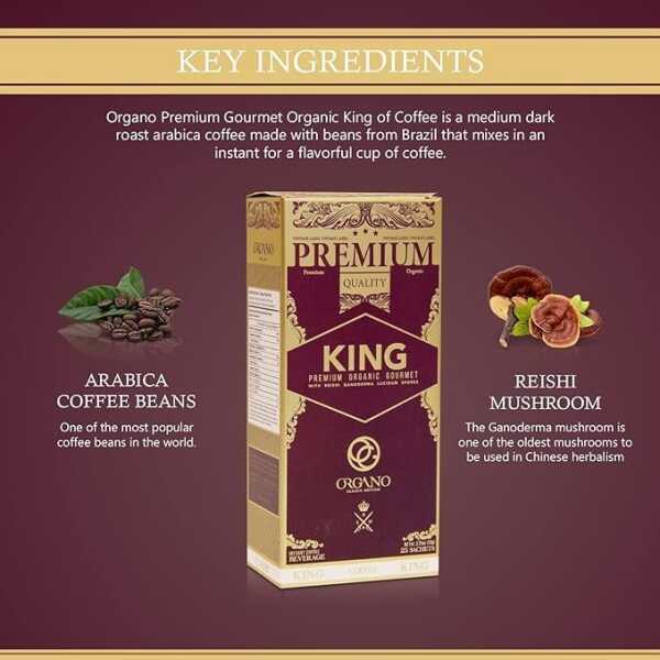 ORGANO Combo Pack, 1 box King of Coffee and 1 Box Cafe Latte 100% Certified Organic Gourmet Coffee