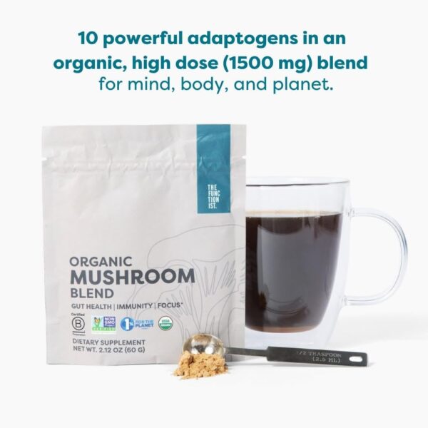 Organic Mushroom Blend | Organic Mushroom Supplement Powder | 10 Mushroom Mix | Powerful Gut, Energy & Immune Mushroom Complex |