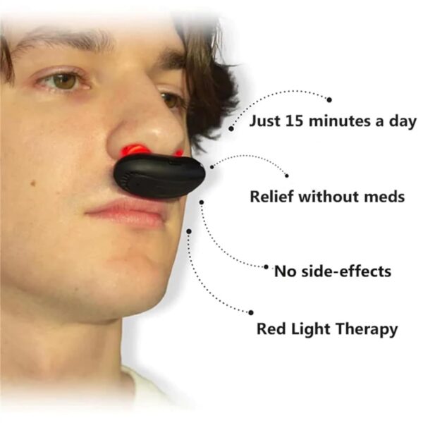 RespiRelief Red Light Nasal Therapy Instrument, Red Light Therapy for Nose, Nasal Therapy Device