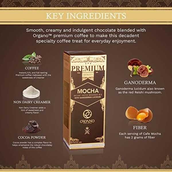 ORGANO Combo Pack, 1 box ROYAL Black Coffee and 1 Box Cafe Mocha 100% Certified Organic Gourmet Coffee