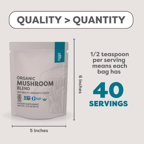 Organic Mushroom Blend | Organic Mushroom Supplement Powder | 10 Mushroom Mix | Powerful Gut, Energy & Immune Mushroom Complex |