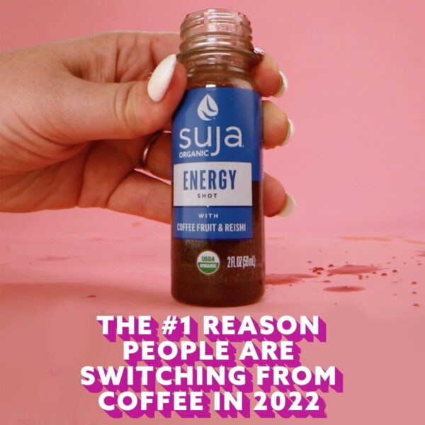 Suja Organic Energy Shot with Coffee Fruit & Reishi Mushroom | 100mg Natural Caffeine | Functional Shots | Cold-Pressed Juice