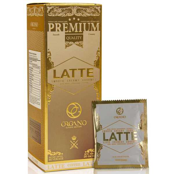 Organo Gold Gourmet Cafe Latte Coffee With Ganoderma Lucidum (1 Box of 20 Sachets)