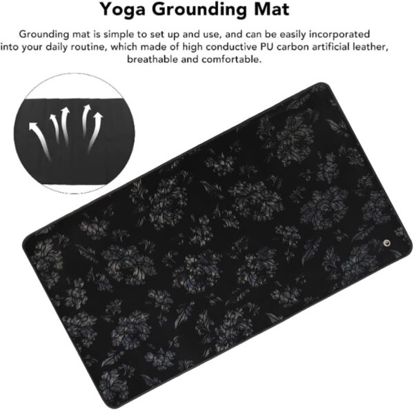 Grounding Mat Kit (23.6″ x 13″) with 15ft Grounding Cord, Ground Foot Mats, Computer Mat, Sleep Mat, Pet,Soft & Conductive