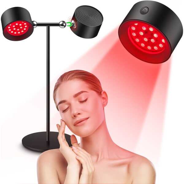 Red Light Therapy Bulb for Body, Red Light Lamp for Face, 360° Rotatable 660nm Red and 850nm Near Infrared Combo,Remote