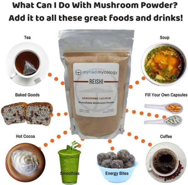 Reishi Mushroom Powder 5.2 oz – (Ling Zhi) – Ganoderma lucidum – Resealable Bag – Supports Healthy Immune Defenses