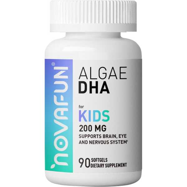 Algal sourced Omega-3& DHA Softgels for Kids, Brain, Eye and Heart Health, Cognitive & Immune Function, Learning, Social