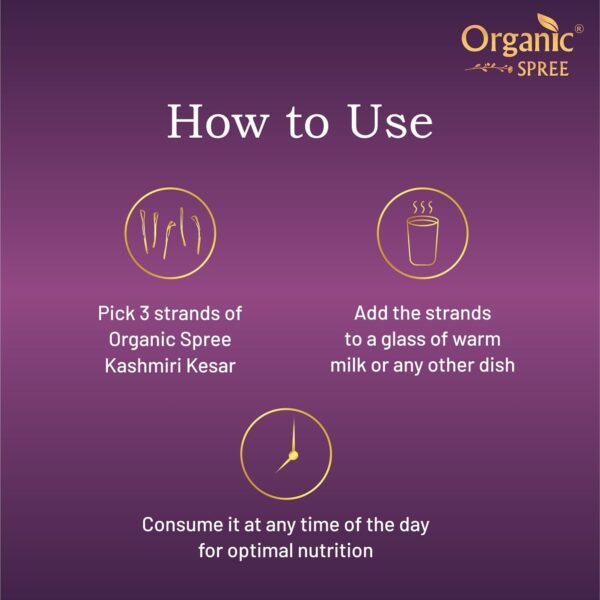 Organic Spree Kashmiri Saffron Kesar 1gm (0.035oz) Threads Pure and Natural l From the finest farmlands of Pampore, J&K l