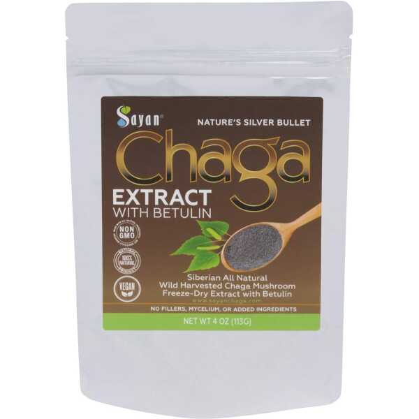 Sayan Siberian Wild Fresh Chaga Mushroom Extract Powder 2oz / 56g Organic Antioxidant Tea Energy Booster, Immune System Support,