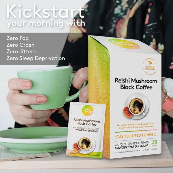 Reishi Mushroom Black Coffee by fushion foods™ | Stay Focus Longer, Zero Jitters & Immune Support with All Natural