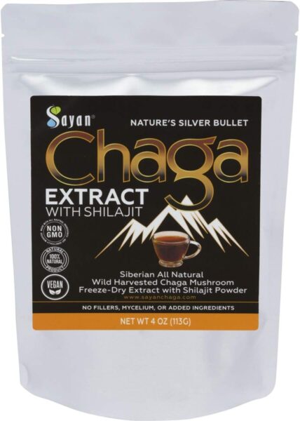 Sayan Siberian Wild Fresh Chaga Mushroom Extract Powder 2oz / 56g Organic Antioxidant Tea Energy Booster, Immune System Support,