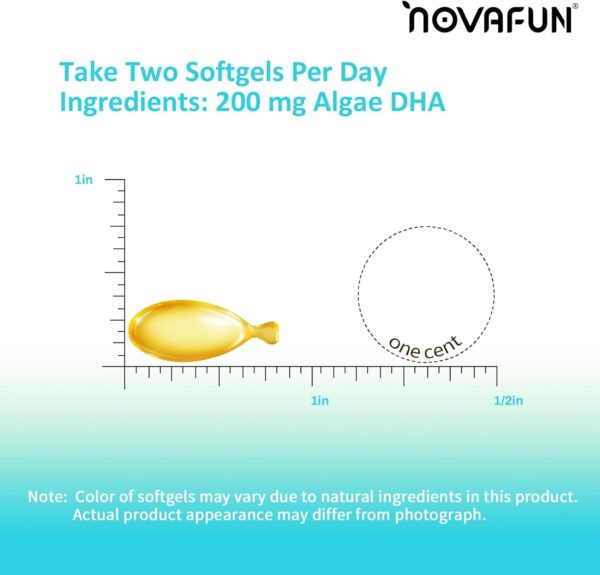 Algal sourced Omega-3& DHA Softgels for Kids, Brain, Eye and Heart Health, Cognitive & Immune Function, Learning, Social