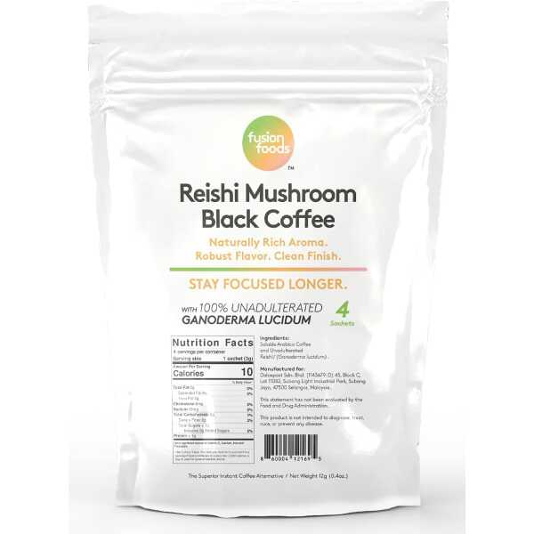 Reishi Mushroom Black Coffee by fushion foods™ | Stay Focus Longer, Zero Jitters & Immune Support with All Natural