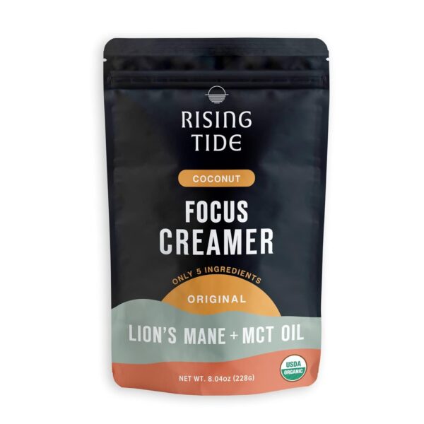 New Rising Tide Focus Keto Coffee Creamer with MCT Oil and Lion’s Mane Mushroom, Organic Powdered Creamer, Superfood Creamer,