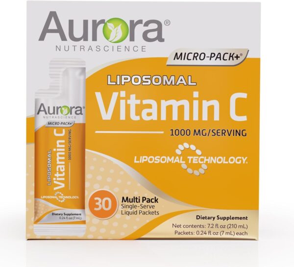 Aurora Nutrascience, Mega-Liposomal Vitamin C, 3,000 mg per Serving, Gluten Free, Non-GMO, Sugar-Free, High Absorption, Fat Soluble Vitamin C, Immune System Support, 16 oz (480 mL)