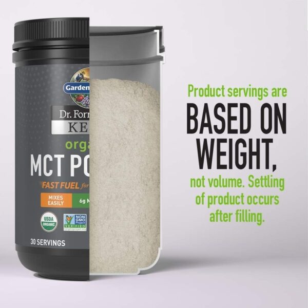 Garden of Life Dr. Formulated Keto Organic MCT Powder – 30 Servings, 6g MCTs from Coconuts Plus Prebiotic Fiber & Probiotics, Certified Organic, Non-GMO, Vegan, Gluten Free, Ketogenic & Paleo