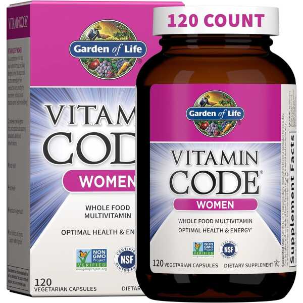 Garden of Life Multivitamin for Women, Vitamin Code Women’s Multi – 120 Capsules, Whole Food Womens Multi, Vitamins, Iron, Folate not Folic Acid & Probiotics for Womens Energy, Vegetarian Supplements