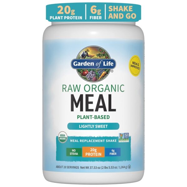 Garden of Life Raw Organic Meal Replacement Shakes – Chocolate Plant Based Vegan Protein Powder, Pea Protein, Sprouts, Greens, Probiotics, Dairy Free All in One Shake for Women and Men, 28 Servings