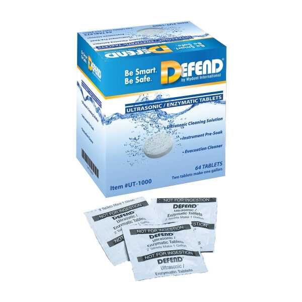 Defend DEF-UT1000 Ultrasonic Enzymatic Tablet, Shape, (Pack of 64)