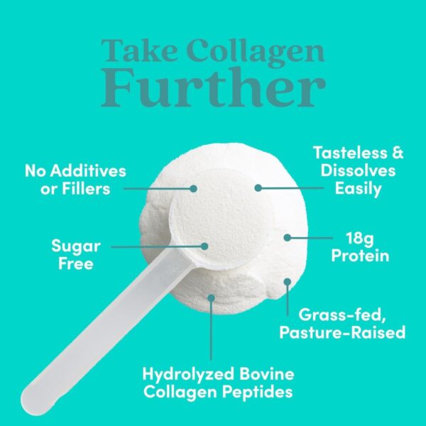 Further Food Unflavored Collagen Peptides Powder Stick Packs, Grass-Fed Pasture-Raised Hydrolyzed Type 1 & 3 Protein, Gut Health + Joint, Hair, Skin, Nails, Paleo Keto Sugar-Free 8.47 oz