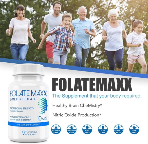 FolateMaxx L-Methylfolate 10 mg 90 Capsules Active Folate Non-GMO Methyl Folate, 5-MTHF