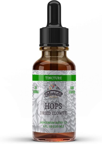 Hops Tincture, Organic Hops Extract Drops (Humulus Lupulus) Dried Flowers – Non-GMO 2 oz