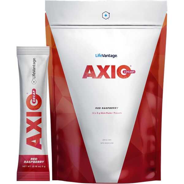 AXIO Regular Energy Drink Powder, Red Raspberry, 30 Packets, Instant Energy Powder, Energy Supplement in a Drink Mix, w/B Vitamins, DMAE, L-Theanine, Quercetin, Green Tea & Pine Bark Extract