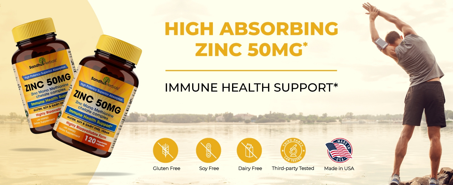 High absorption zinc 50mg pack of 2