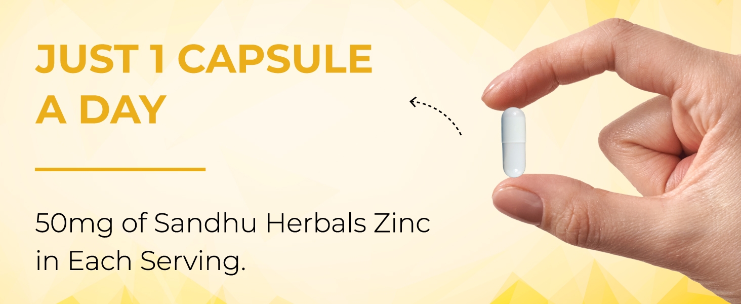 50mg zinc per serving, just 1 capsule a day, veggie capsules