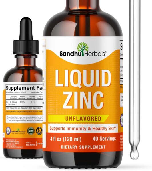 Sandhu Herbals Zinc 50mg Supplement for Men & Women| High Absorption Zinc Monomethionine Complex 120 Capsules (Pack of 2)| Zinc Supplements for Immune, Acne & Antioxidant Support| Made in The USA