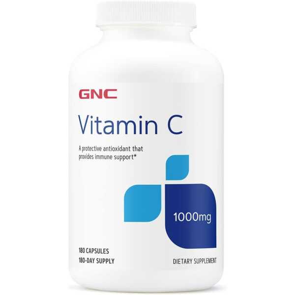 GNC Vitamin C Capsules 1000mg – 180 Capsules (180 Servings)