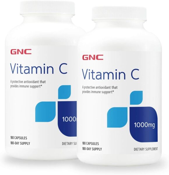 GNC Vitamin C Capsules 1000mg – 180 Capsules (180 Servings)