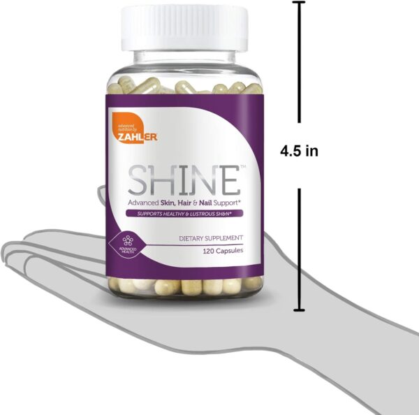 Zahler Shine, Hair Growth Supplement, Skin Hair and Nails Vitamins with Biotin, Certified Kosher, 120 Capsules