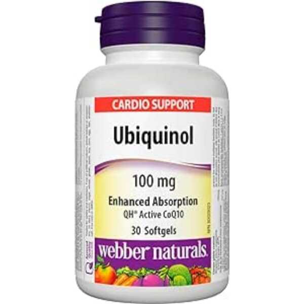 Webber Naturals Ubiquinol QH Active CoQ10, 100 mg, 30 softgels