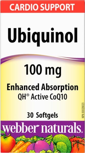 Webber Naturals Ubiquinol QH Active CoQ10, 100 mg, 30 softgels