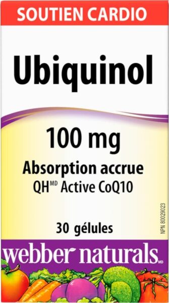 Webber Naturals Ubiquinol QH Active CoQ10, 100 mg, 30 softgels