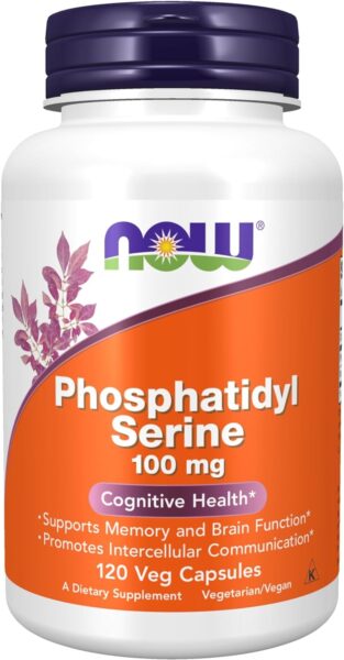 NOW Foods Phosphatidyl Serine 100mg,(2 x 120) 240 Veg Capsules