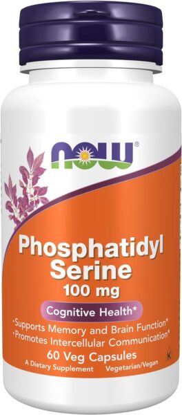 NOW Foods Phosphatidyl Serine 100mg,(2 x 120) 240 Veg Capsules