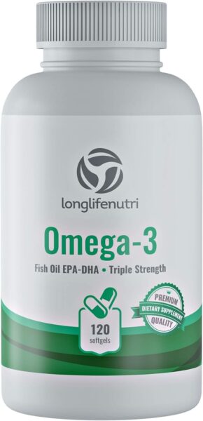 Omega 3 Fish Oil Pills 120 Softgels Capsule | Essential Fatty Acids 1000mg Supplement | High DHA EPA | Immune Support Formula | Natural Nordic Algae Ultra Omega3 Women & Men