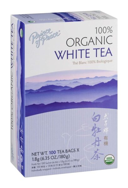 Prince of Peace Premium White Tea, 4 Pack – 100 Tea Bags Each – White Tea Bags – Prince of Peace – White Peony Tea – Camellia Sinensis Tea Bags – Prince of Peace Tea – Premium Grade Tea