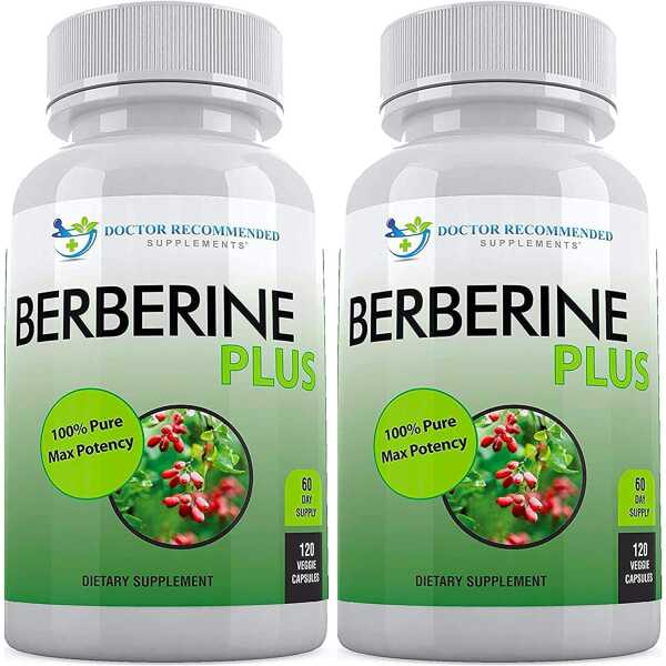 Berberine Plus 1200mg Per Serving – 120 Veggie Capsules Royal Jelly, Supports Healthy Immune System, Improves Cardiovascular Heart & Gastrointestinal Wellness (Pack of 2)