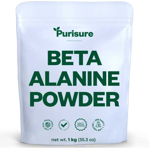 Beta Alanine Powder 1kg, Pure Beta Alanine Pre-Workout Supplement for Sustained Energy, Beta Alanine Pre Workout Powder for Men and Women, Alanine Supplement for Endurance, 1,334 Servings