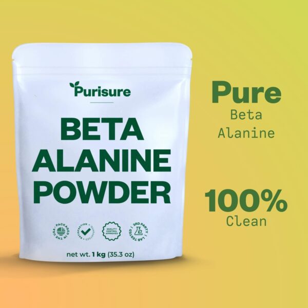 Beta Alanine Powder 1kg, Pure Beta Alanine Pre-Workout Supplement for Sustained Energy, Beta Alanine Pre Workout Powder for Men and Women, Alanine Supplement for Endurance, 1,334 Servings