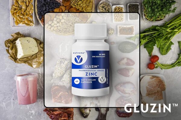 Gluzin OTC ZINC – Gluzin – Pharmaceutical Grade Zinc, 50mg, (2 Bottles – 120 Capsules)