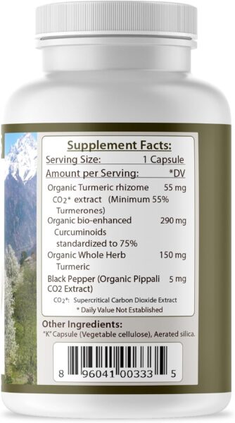 Tattva’s Herbs Turmeric Curcumin 500 mg, Herbal Supplement for Antioxidant Support, Turmeric Curcumin with Black Pepper for Advanced Absorption, 75% Curcuminoids, 2 Pack, 240 Veggie Capsules