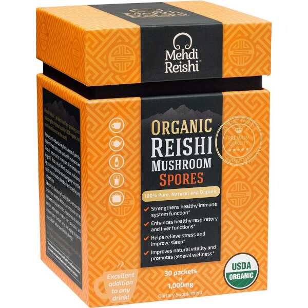 Organic Reishi Mushroom Spores 30 Servings – 100% Pure, Premium and Organic Spores-Ganoderma Lucidum, Lingzhi – High Potency Triterpenes (30 Grams)