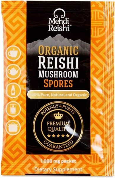 Organic Reishi Mushroom Spores 30 Servings – 100% Pure, Premium and Organic Spores-Ganoderma Lucidum, Lingzhi – High Potency Triterpenes (30 Grams)