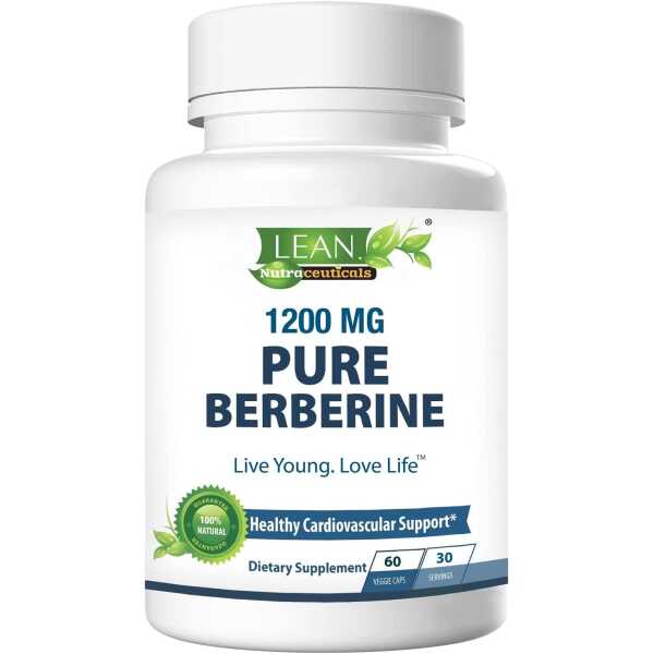 Berberine Supplement, 1200mg HCL Metabolism Plus Immune Support, Heart Health and Cholesterol Balance Pills for Women and Men, Gain Gut Liver Wellness Natural Vegan Herbal Extract Formula 60 Capsules